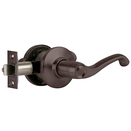 Schlage Grade 2 Tubular Lock, Passage/Closet Latch Function, Non-Keyed, Flair Lever, Oil-Rubbed Bronze Finis S10D FLA 613 LH